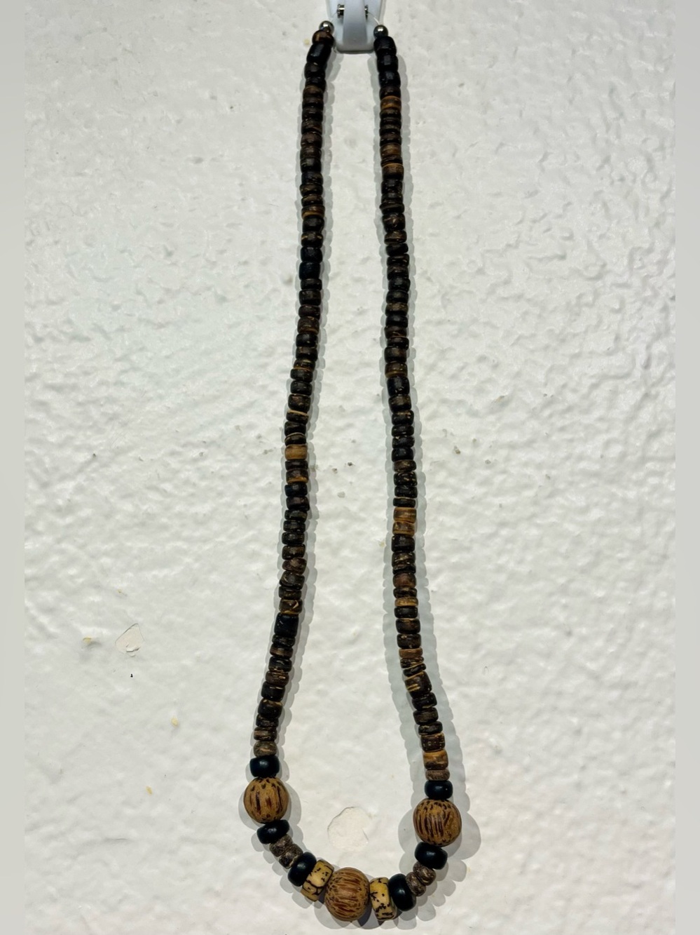 Handcrafted Brown and Black Beaded Necklace
